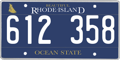 RI license plate 612358