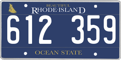 RI license plate 612359