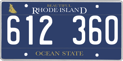 RI license plate 612360