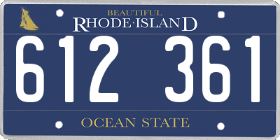 RI license plate 612361