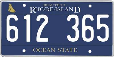 RI license plate 612365