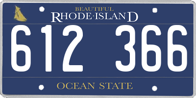 RI license plate 612366