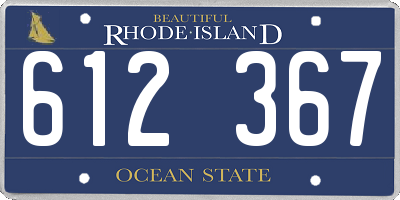 RI license plate 612367