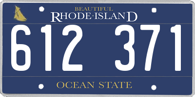 RI license plate 612371