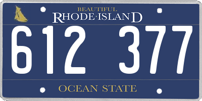 RI license plate 612377