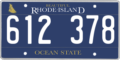 RI license plate 612378