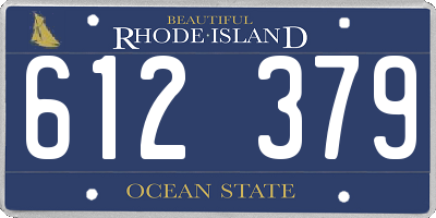 RI license plate 612379