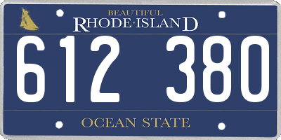 RI license plate 612380