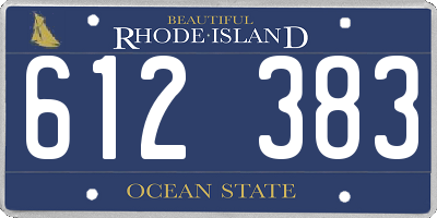 RI license plate 612383