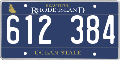 RI license plate 612384