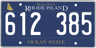 RI license plate 612385