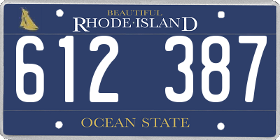 RI license plate 612387