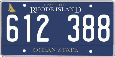 RI license plate 612388