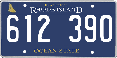 RI license plate 612390