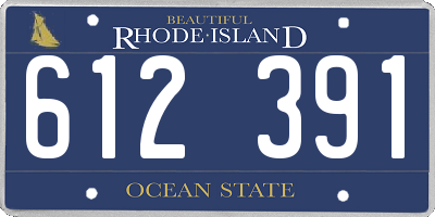 RI license plate 612391
