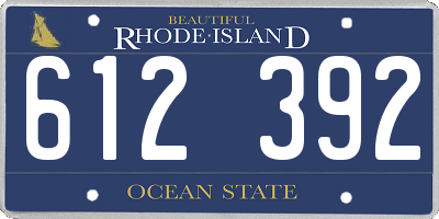 RI license plate 612392