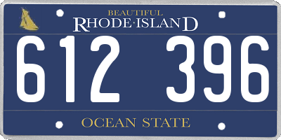 RI license plate 612396