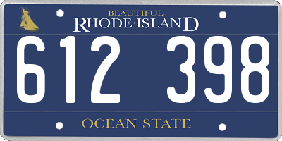 RI license plate 612398