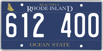 RI license plate 612400