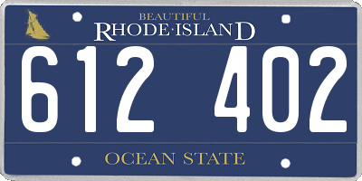 RI license plate 612402