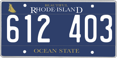 RI license plate 612403