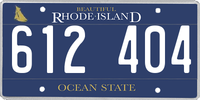 RI license plate 612404
