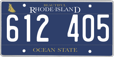 RI license plate 612405