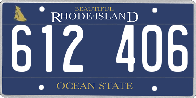 RI license plate 612406