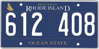 RI license plate 612408