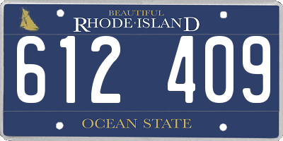 RI license plate 612409