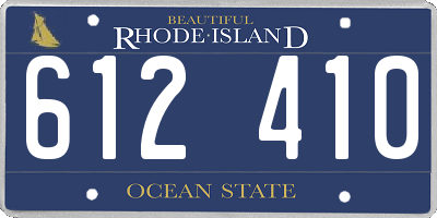 RI license plate 612410