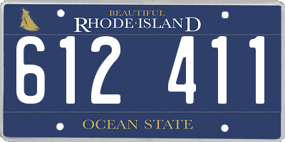 RI license plate 612411