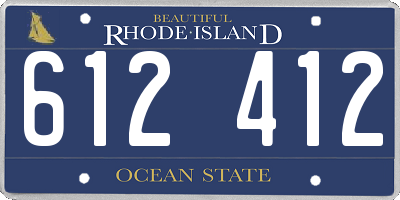 RI license plate 612412