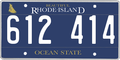RI license plate 612414