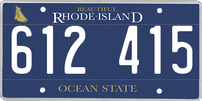 RI license plate 612415