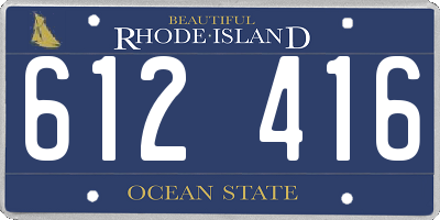 RI license plate 612416