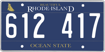 RI license plate 612417