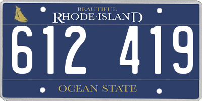 RI license plate 612419