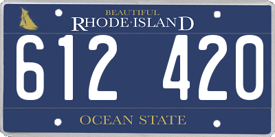 RI license plate 612420