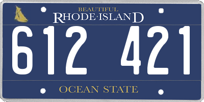 RI license plate 612421