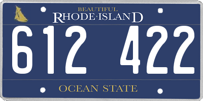 RI license plate 612422