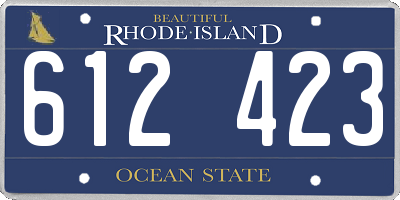 RI license plate 612423