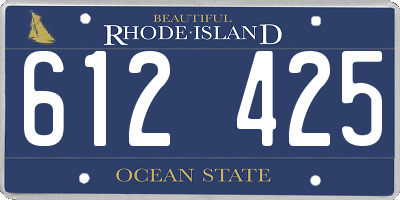 RI license plate 612425