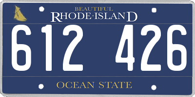 RI license plate 612426