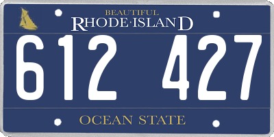 RI license plate 612427