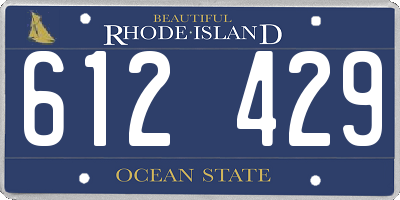 RI license plate 612429