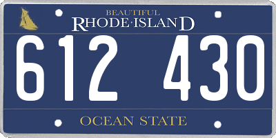RI license plate 612430