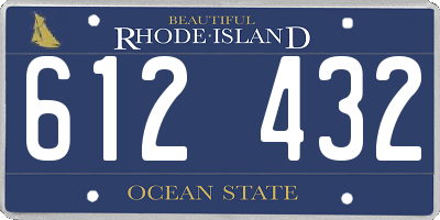 RI license plate 612432