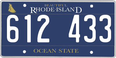 RI license plate 612433