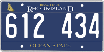 RI license plate 612434